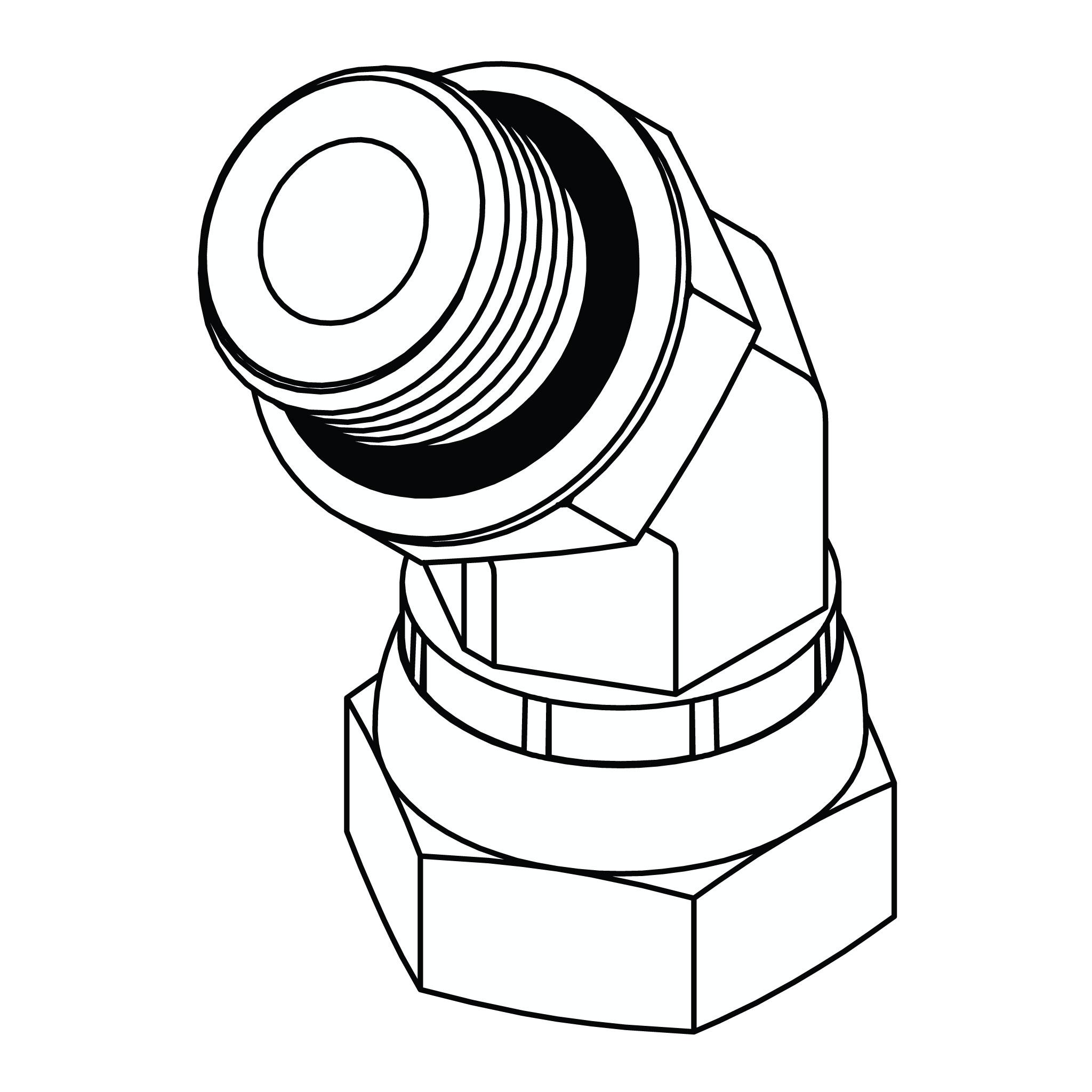 O-Ring to Pipe Swivel Elbow 45&deg;