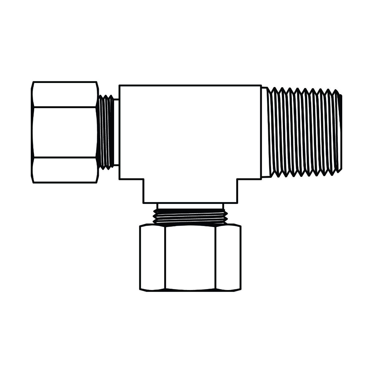 Tube to Pipe Run Tee