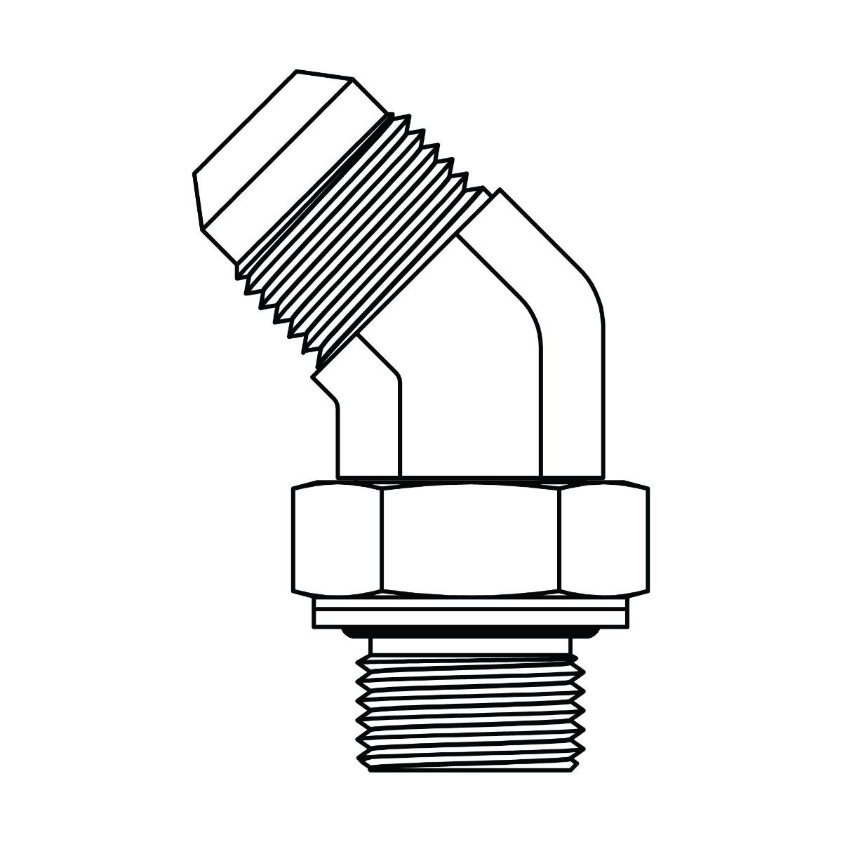 JIC to Metric Elbow 45&deg;