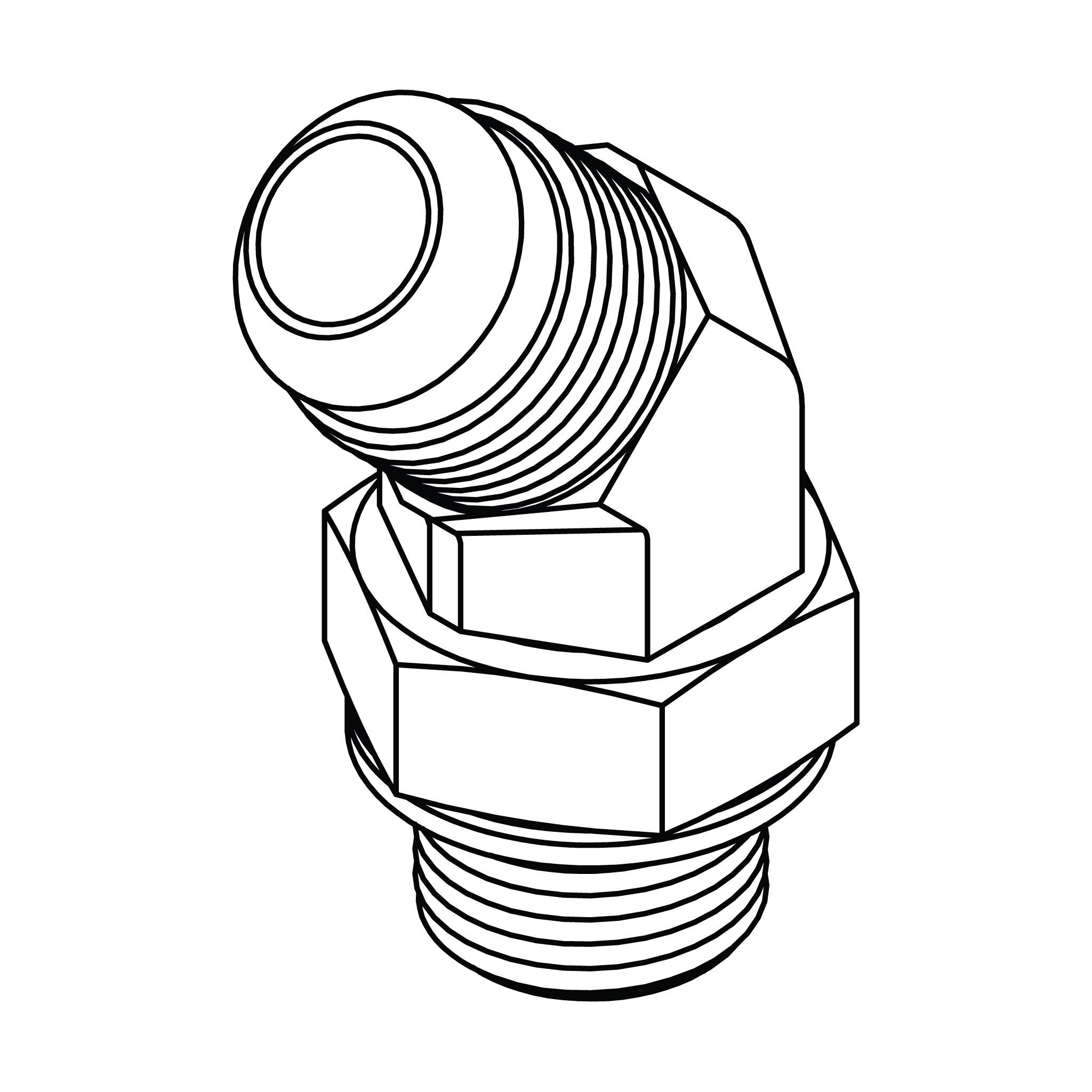 JIC to Metric Elbow 45&deg;