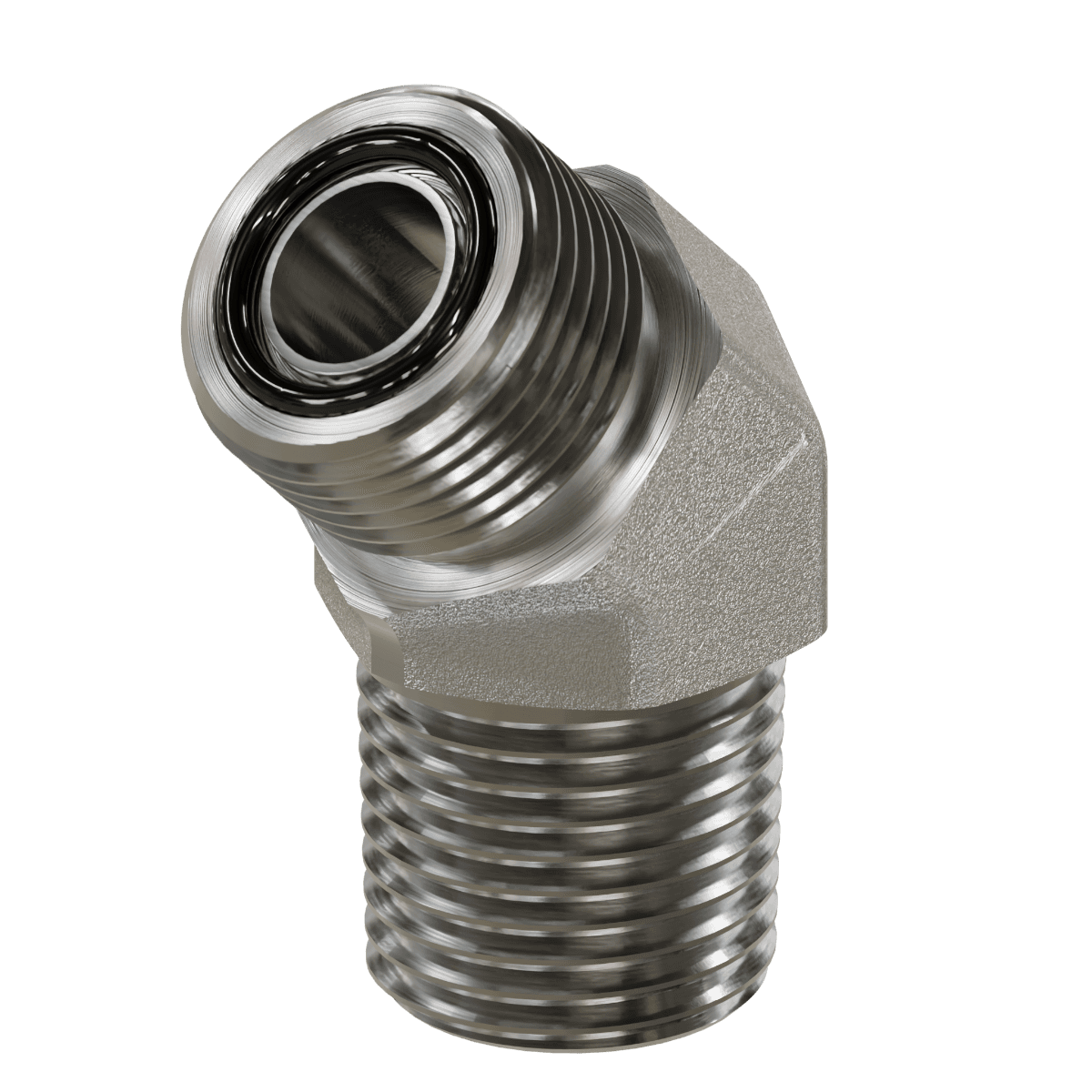 ORFS to Pipe Elbow 45&deg;