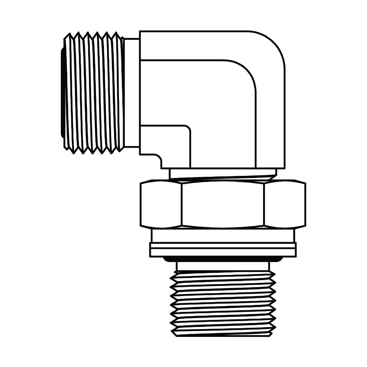 ORFS to Metric Elbow 90&deg;