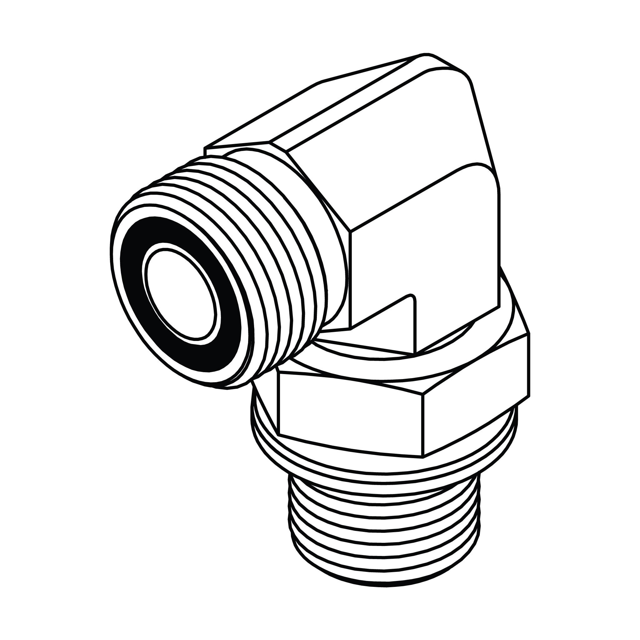 ORFS to Metric Elbow 90&deg;