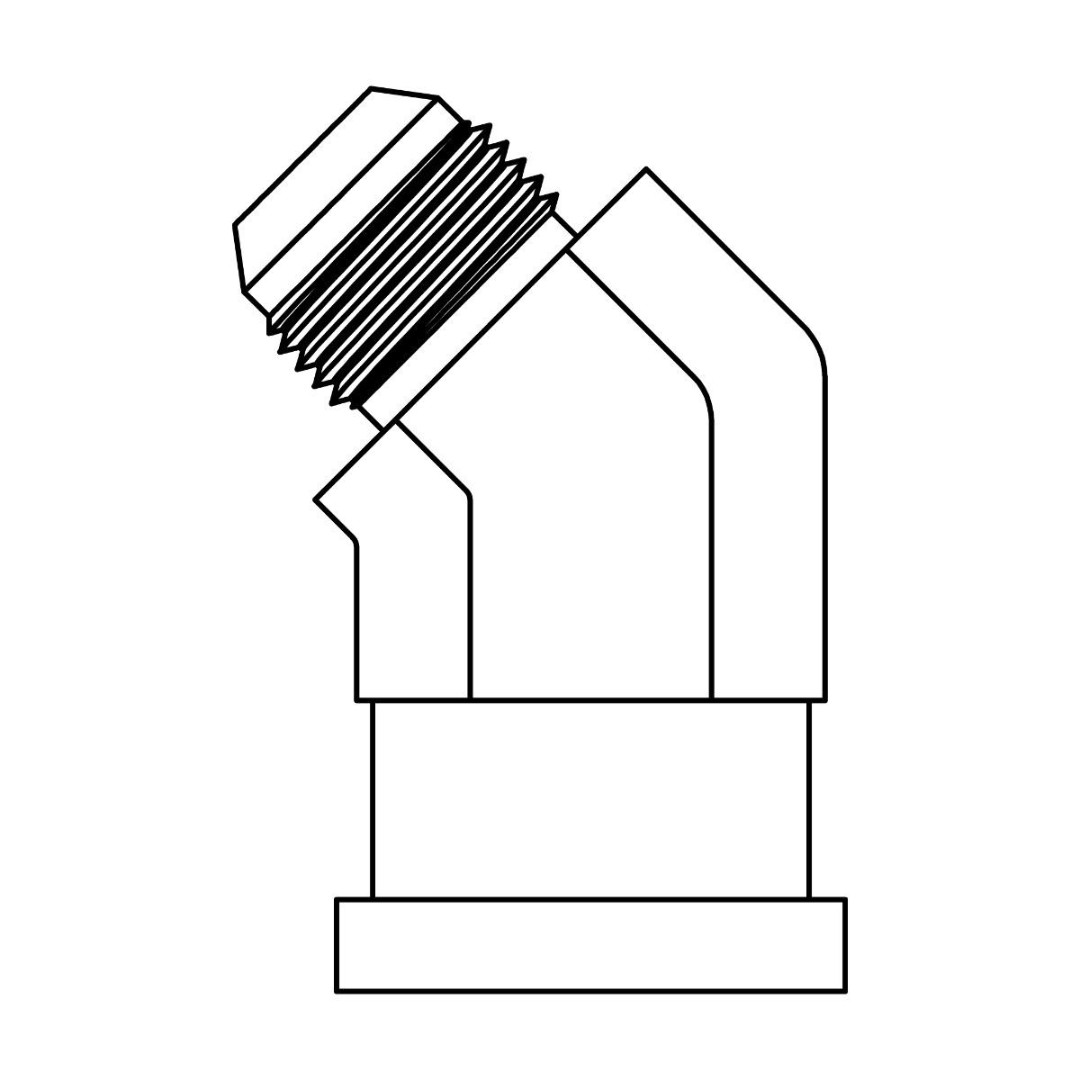 Forged Body Style JIC to Flange Elbow 45°-Code61