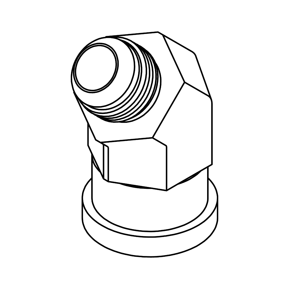 Forged Body Style JIC to Flange Elbow 45°-Code61