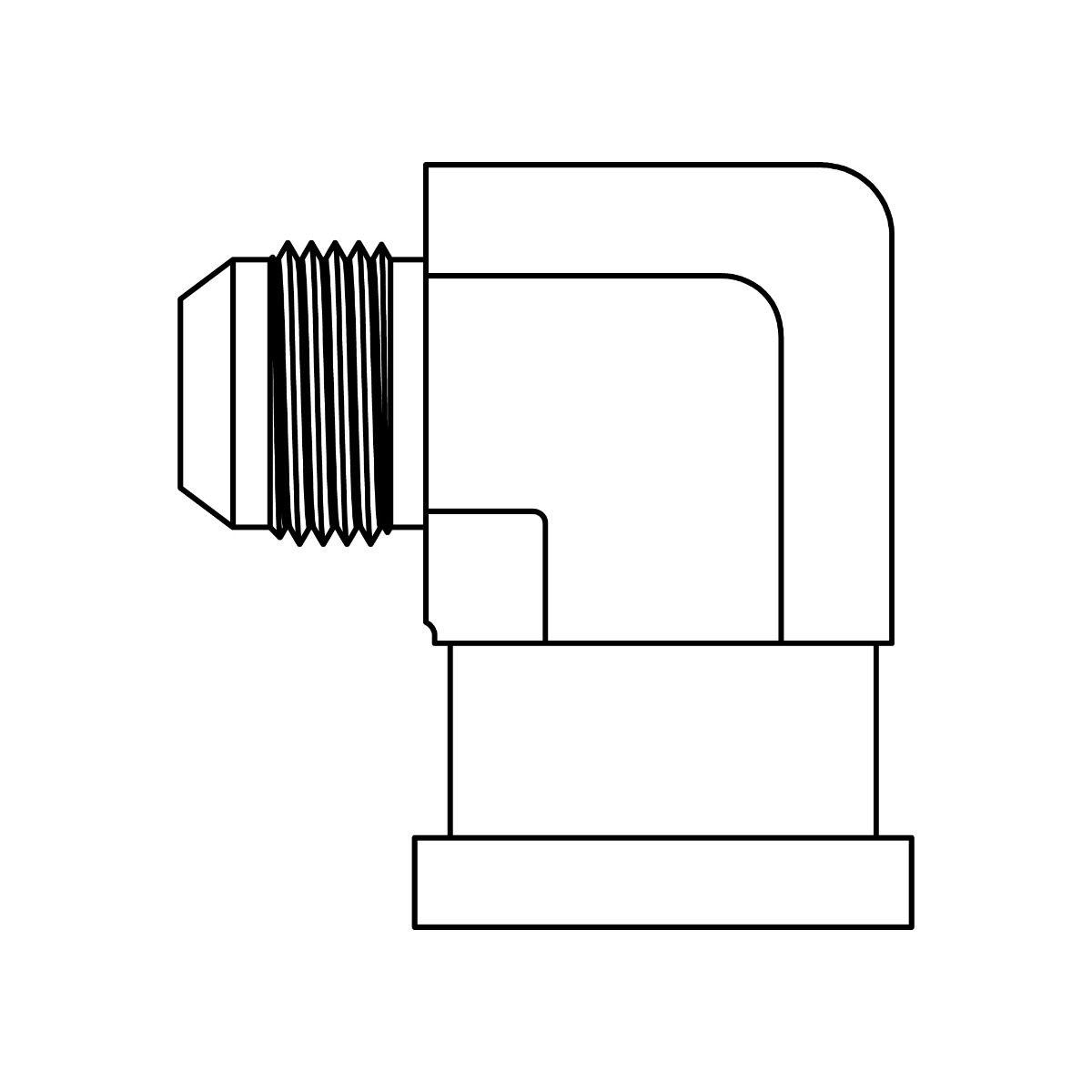 Forged Body Style JIC to Flange Elbow 90°-Code62