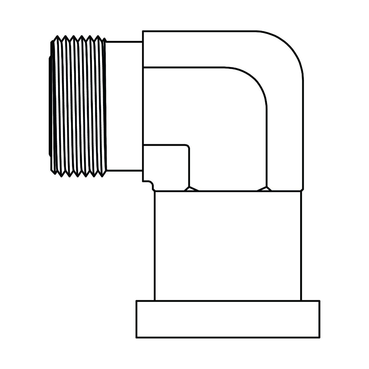 ORFS to Flange Elbow 90&deg; - Code 62