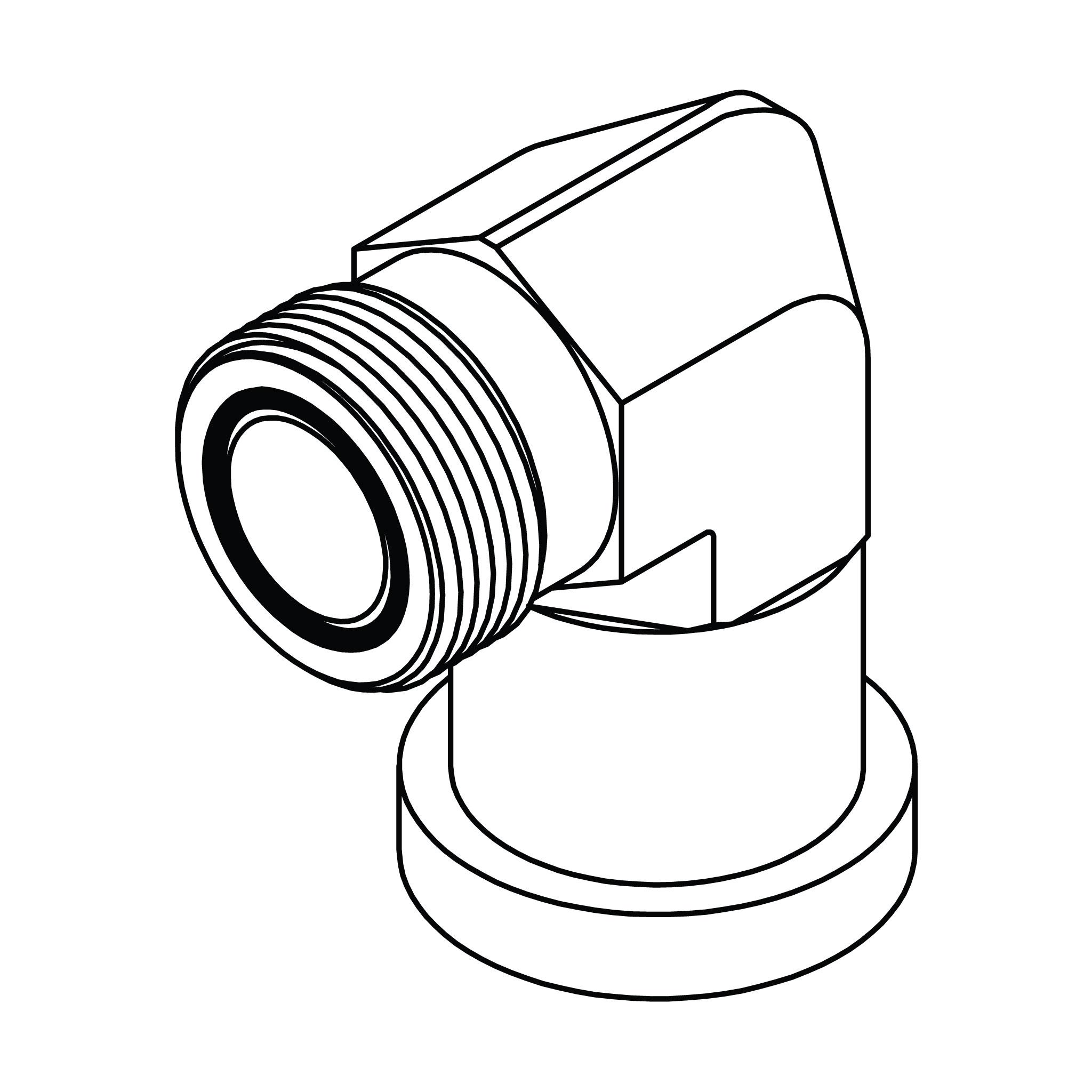 ORFS to Flange Elbow 90&deg; - Code 62