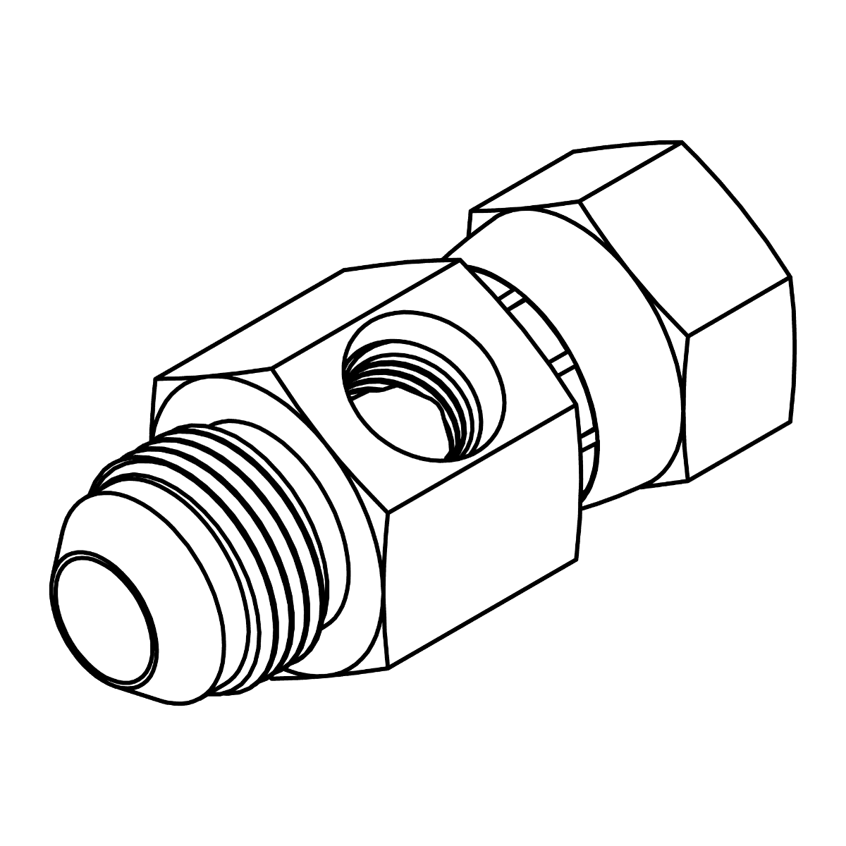 Gauge Port - JIC to JIC Swivel with -04 SAE O-Ring Port
