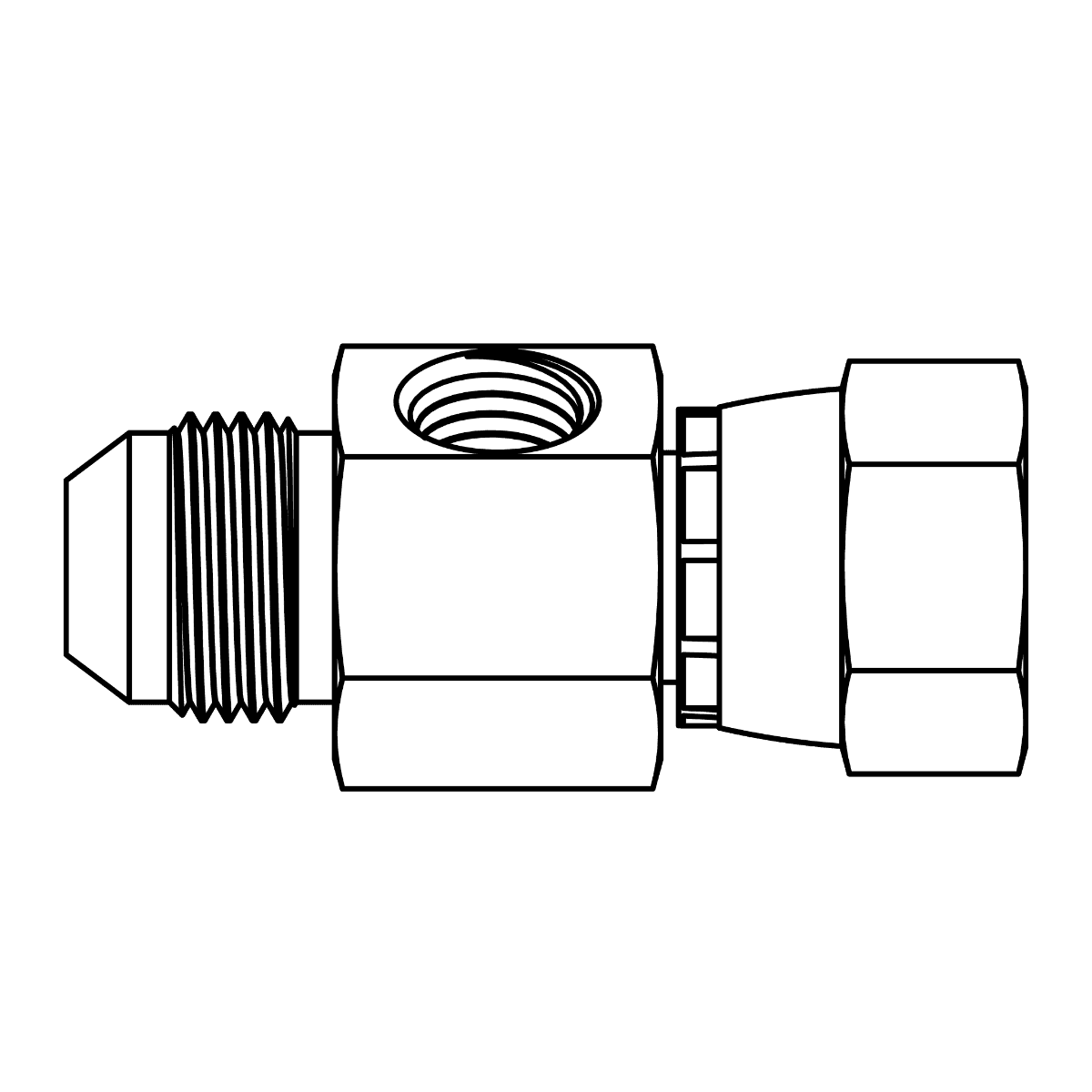 Gauge Port - JIC to JIC Swivel with -04 FP Port