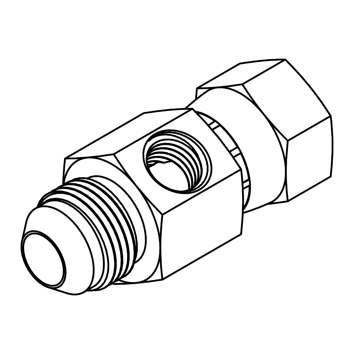 Gauge Port - JIC to JIC Swivel with -04 FP Port