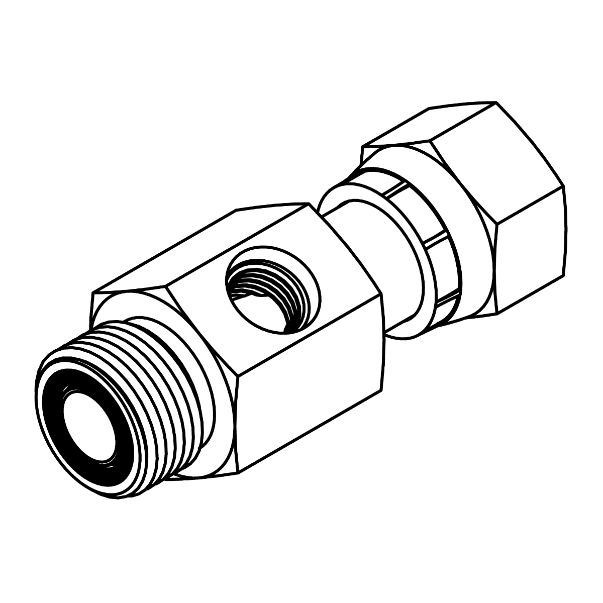 Gauge Port - ORFS to ORFS Swivel with -04 SAE O-Ring Port