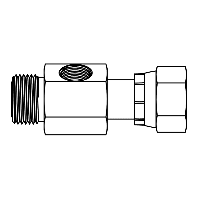 Gauge Port - ORFS to ORFS Swivel with -04 FP Port