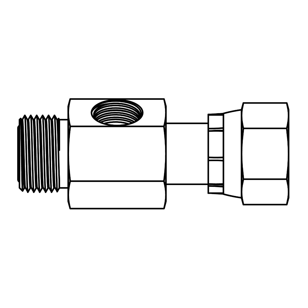 Gauge Port - ORFS to ORFS Swivel with -04 FP Port