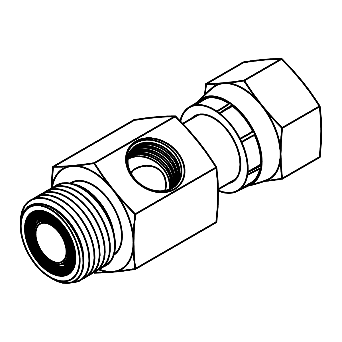 Gauge Port - ORFS to ORFS Swivel with -04 FP Port