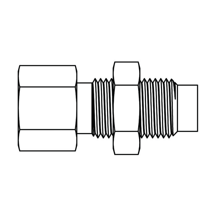 Hose Gauge Connector - Pipe to Test Point Bulkhead with Locknut