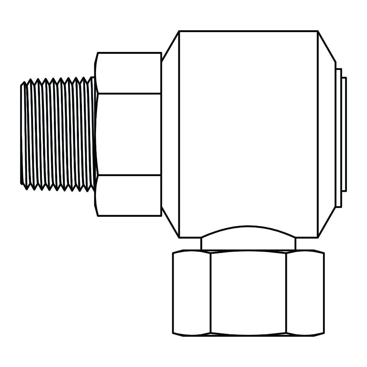 Pipe to NPSM Swivel Elbow 90&deg;