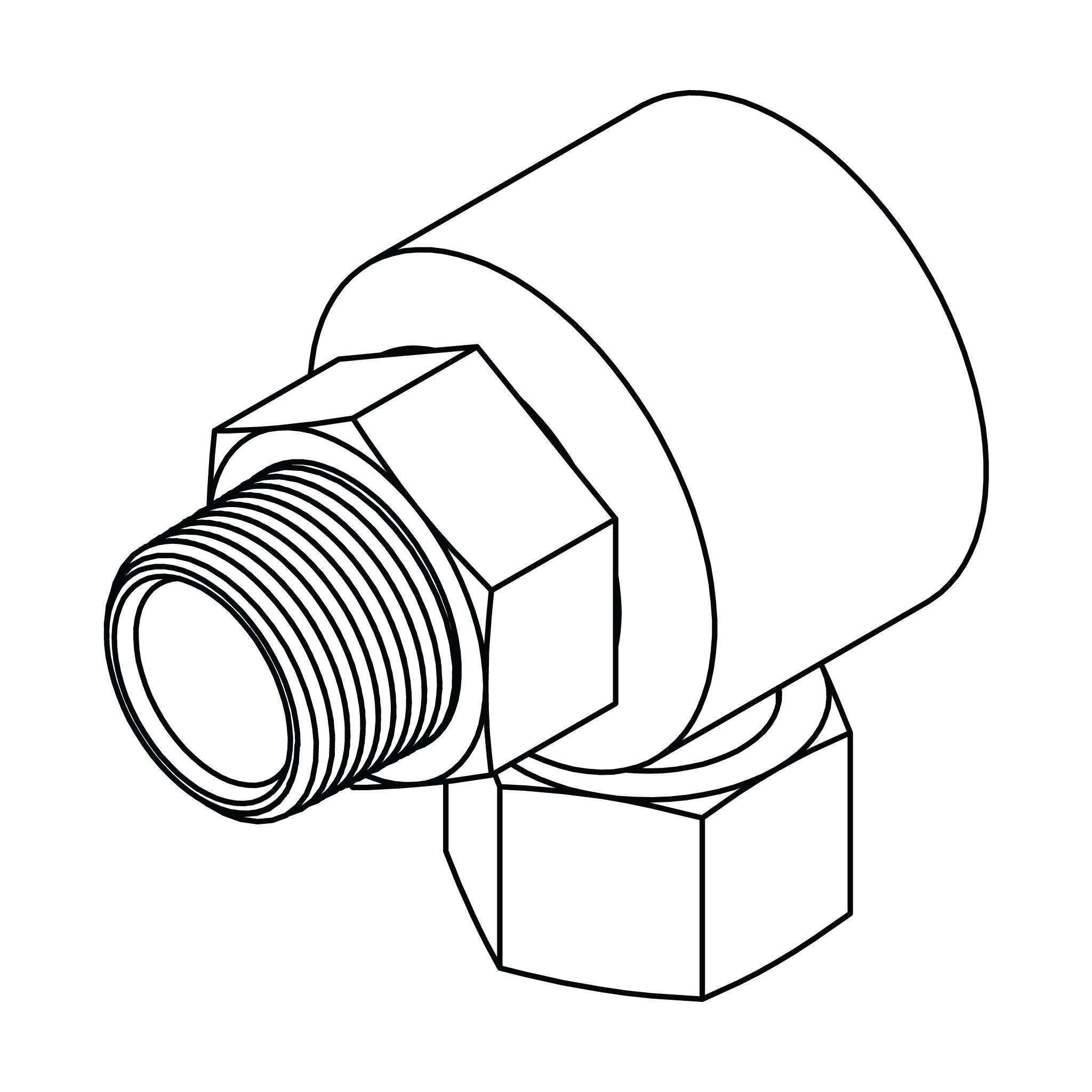 Pipe to NPSM Swivel Elbow 90&deg;