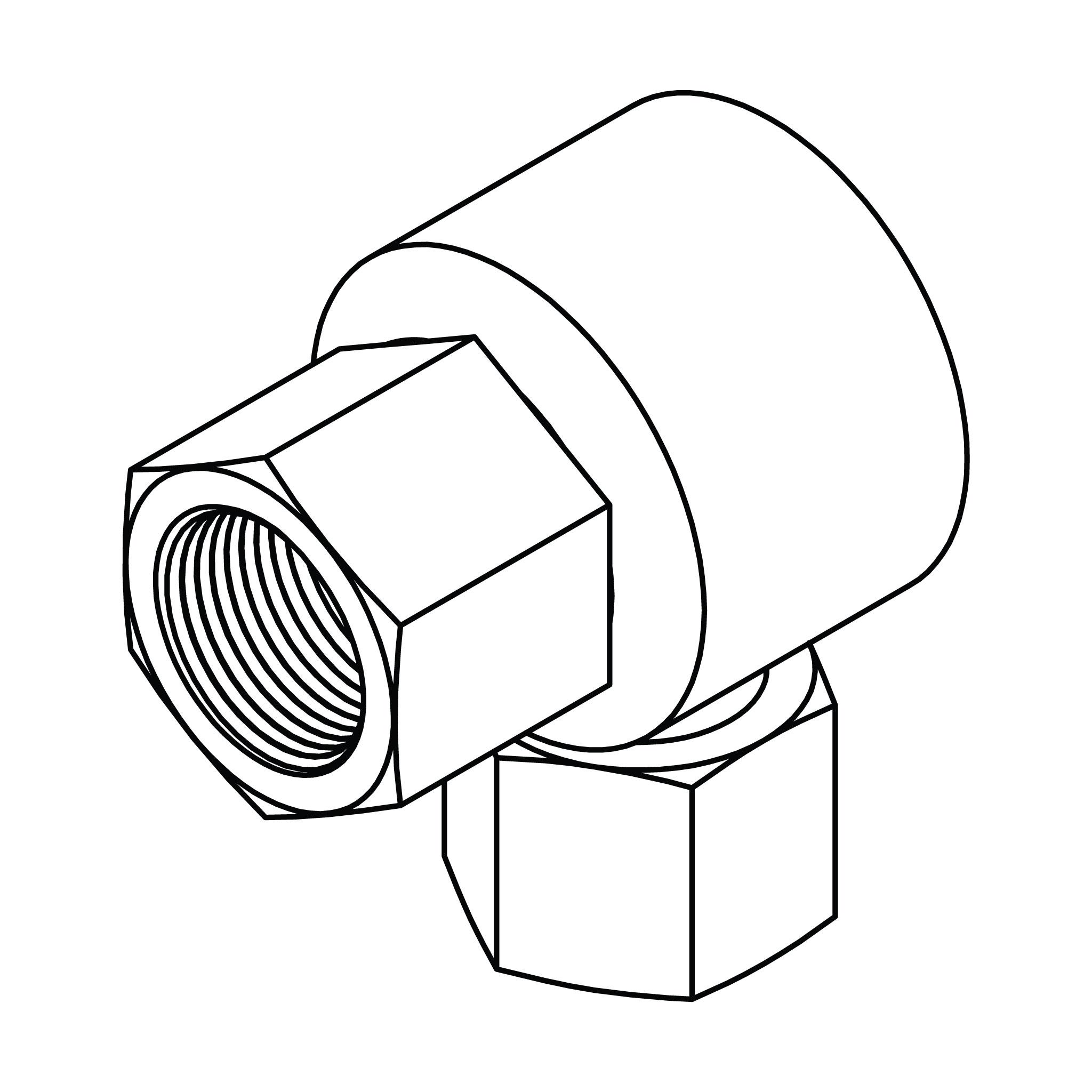 Pipe to NPSM Swivel Elbow 90&deg;