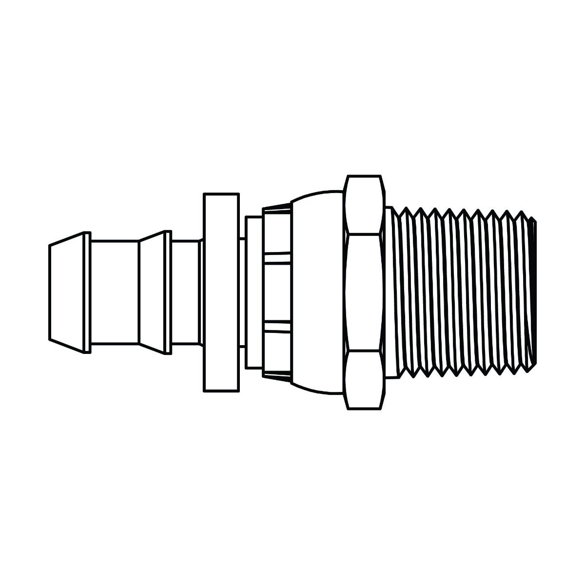 Push-On Barb to Pipe Swivel - Brass
