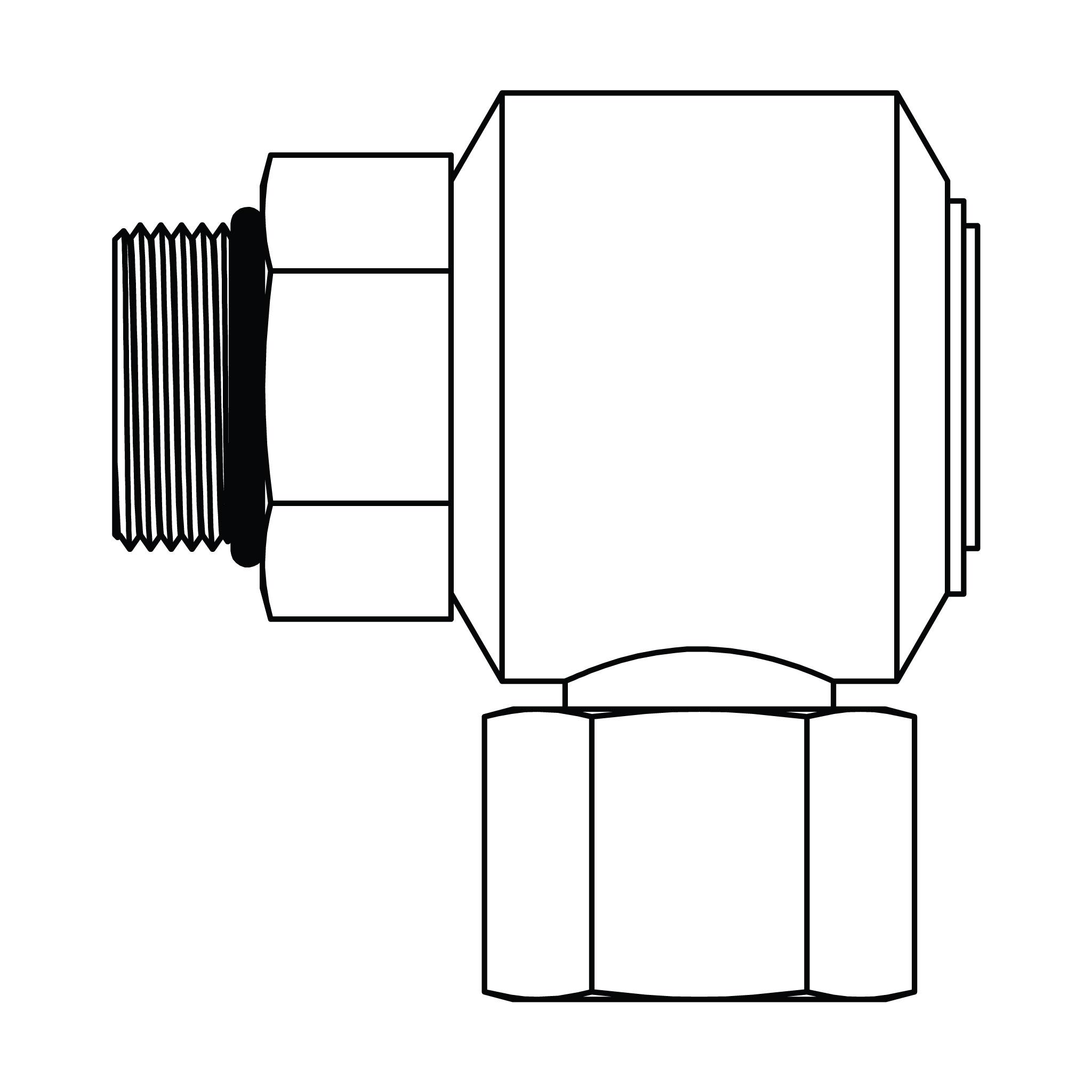 O-Ring to NPSM Swivel Elbow 90&deg;