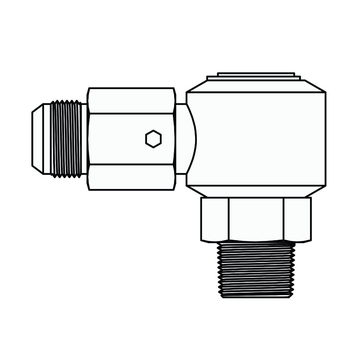 JIC to Pipe Elbow 90&deg; - Dual Plane Swivel