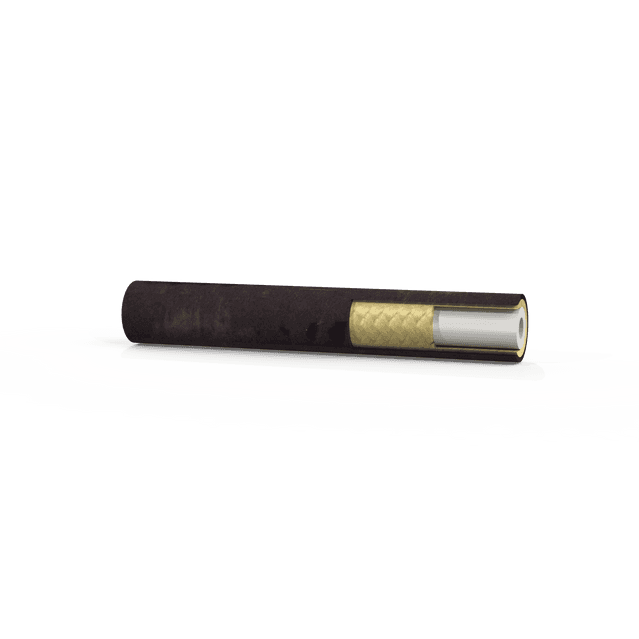 Hose Construction Tube: Thermoplastic Elastomer Reinforcement: Synthetic Fiber Braid Cover: Polyurethane