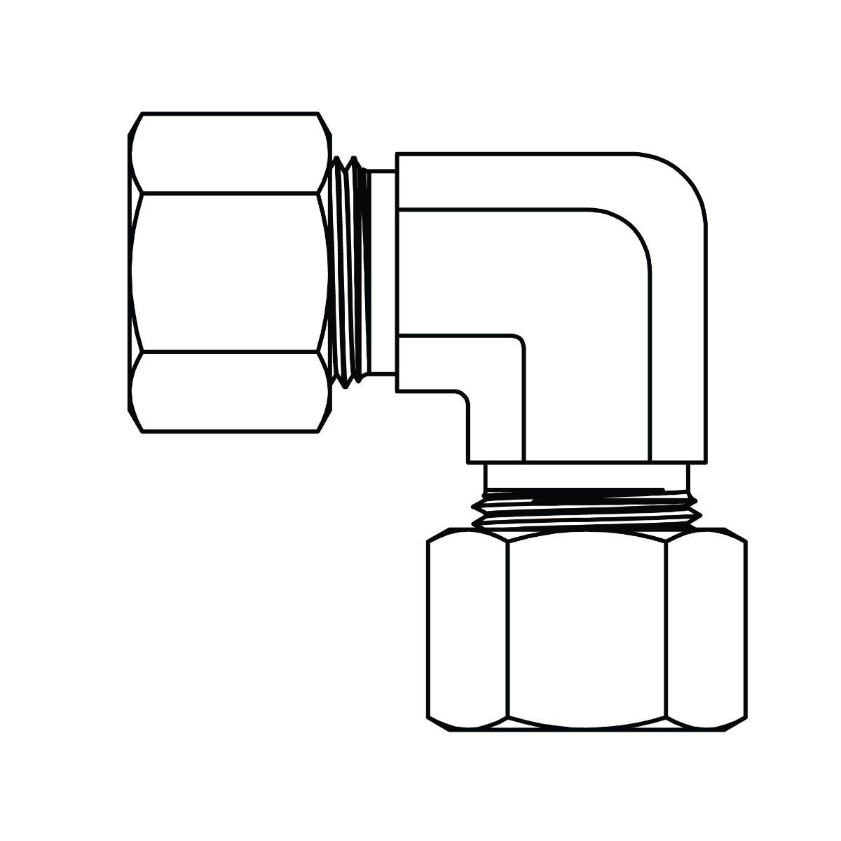 Metric Compression Union Elbow 90&deg;