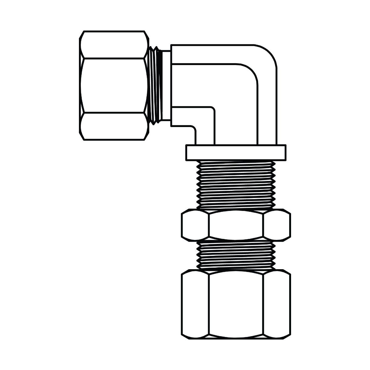 Metric Compression Union Bulkhead Elbow 90&deg;
