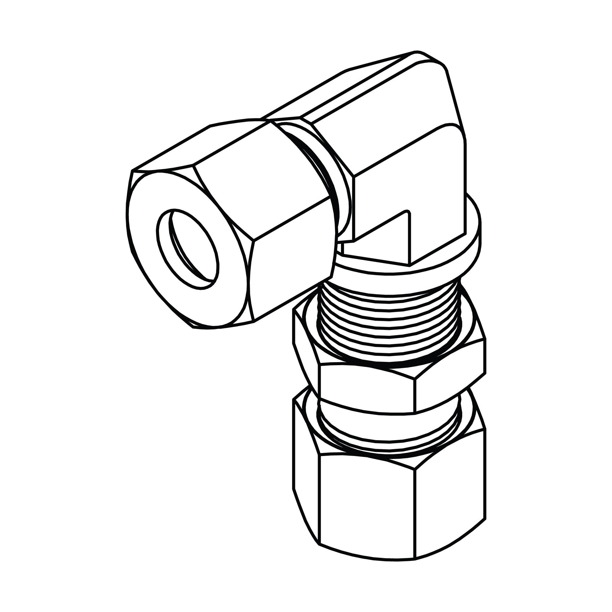 Metric Compression Union Bulkhead Elbow 90&deg;