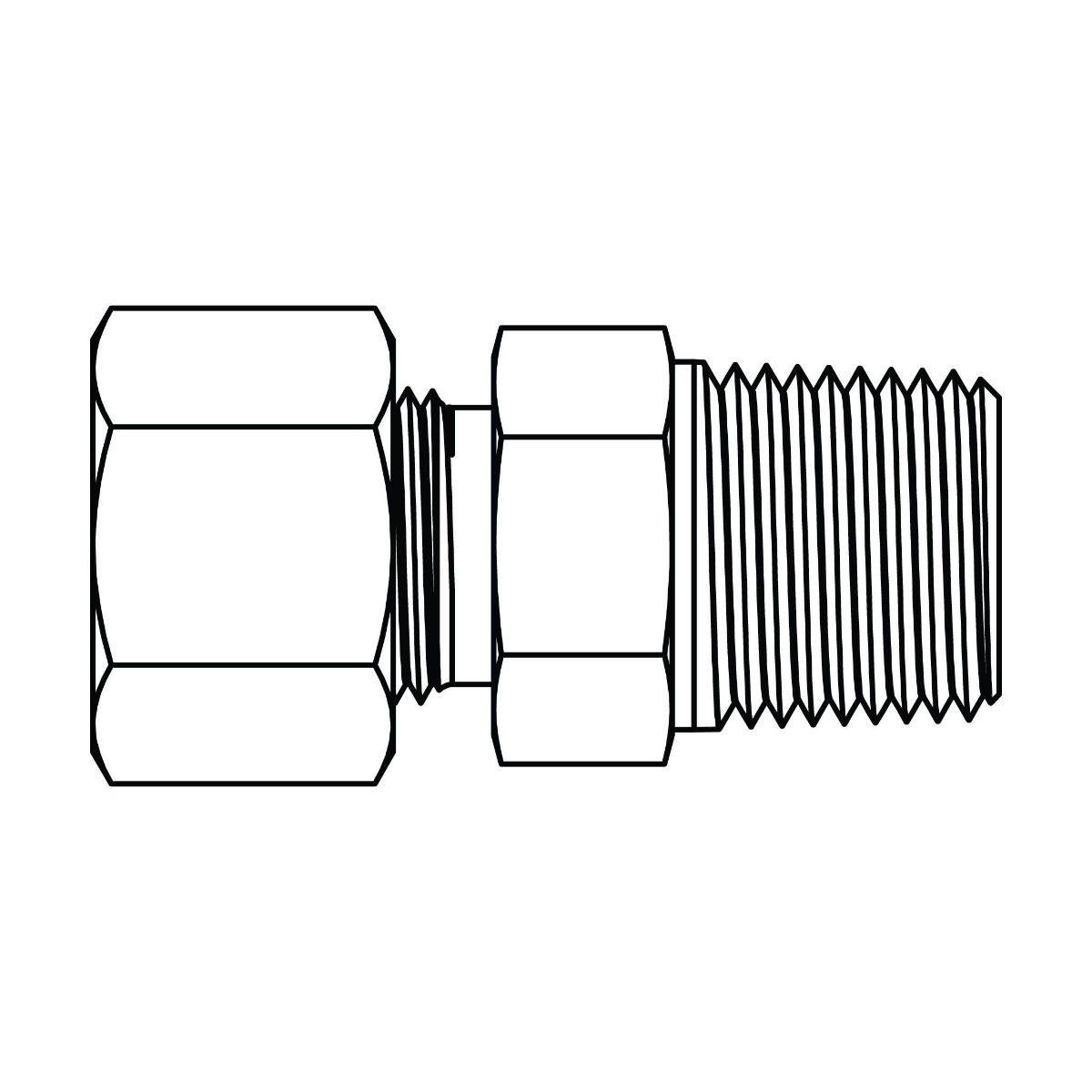 Metric Compression Male Stud Coupling - BSPT