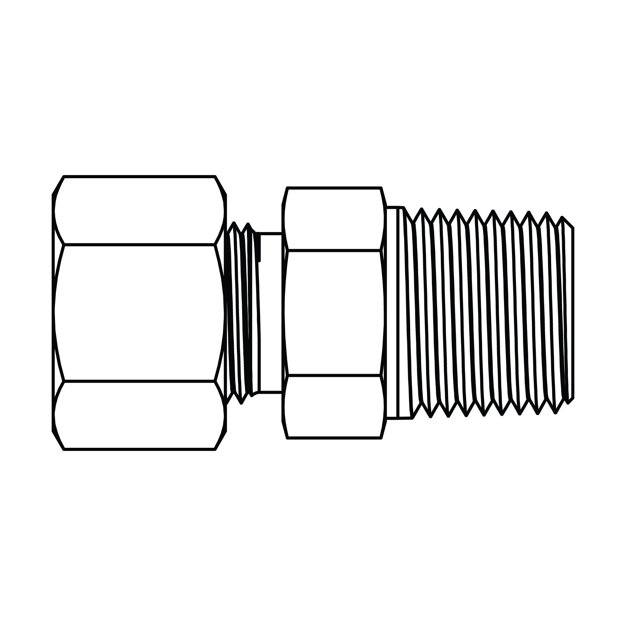 Metric Compression Male Stud Coupling - NPT