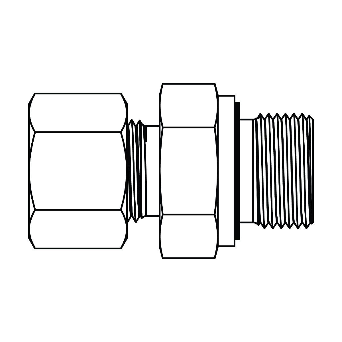 Metric Compression Male Stud Coupling - BSPP (with captive seal)