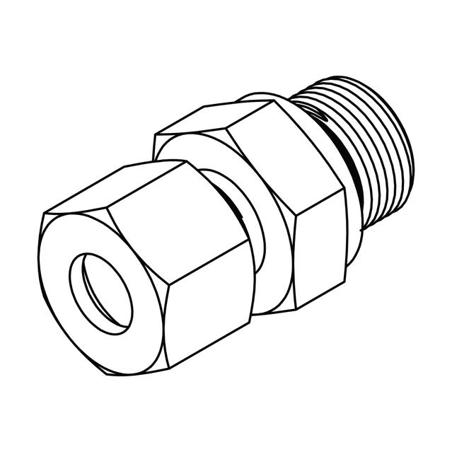 Metric Compression Male Stud Coupling - BSPP (with captive seal)