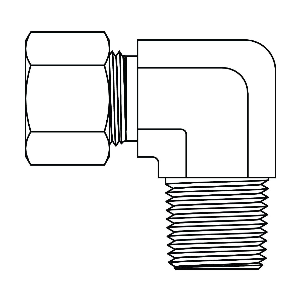 Metric Compression Male Stud Elbow 90&deg; - BSPT