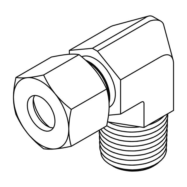 Metric Compression Male Stud Elbow 90° - NPT