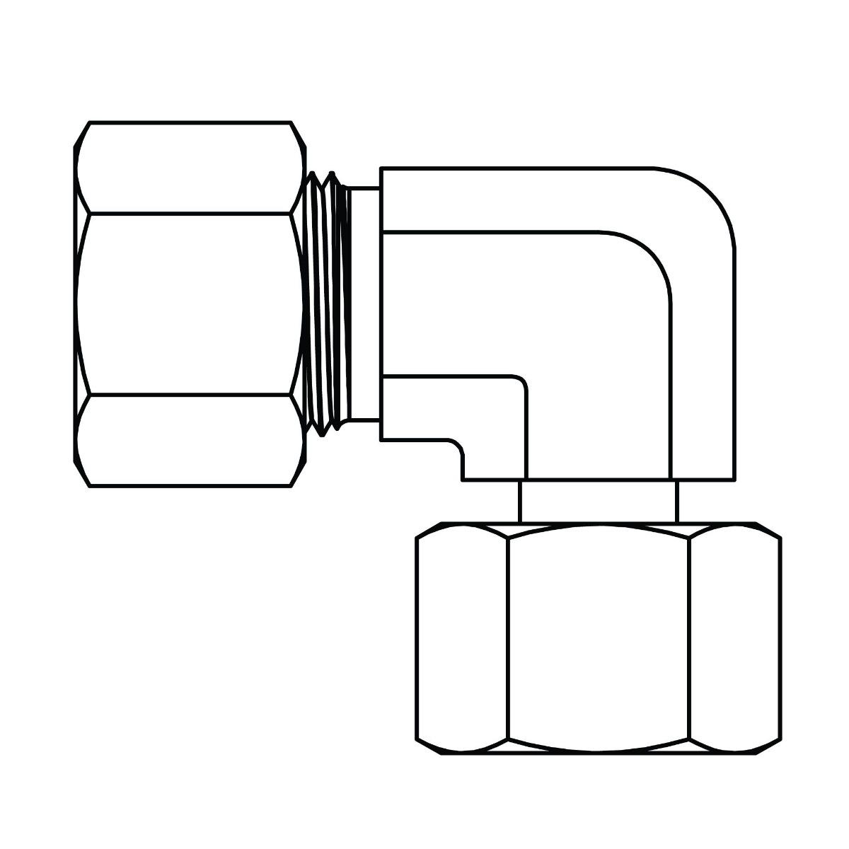 Metric Compression Swivel Elbow 90&deg;
