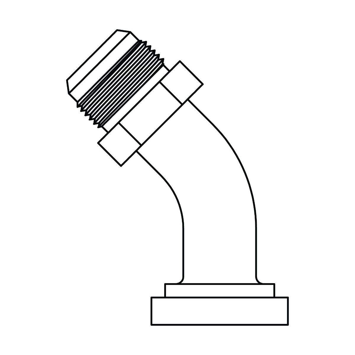 JIC to No Braze CAT Flange Elbow 45&ordm;