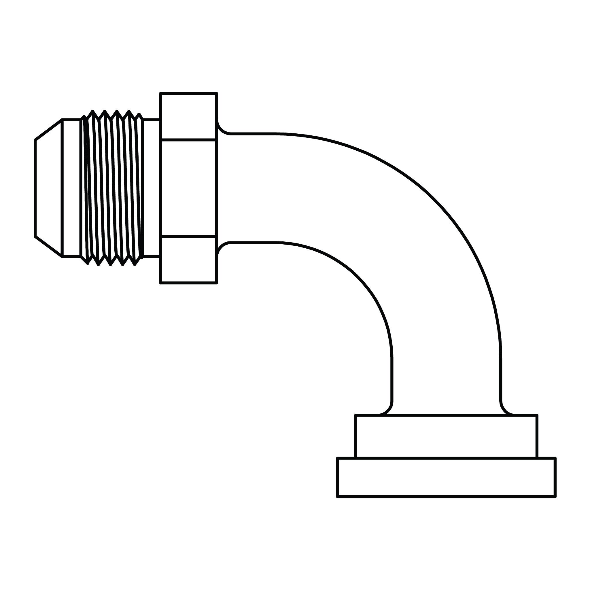 JIC to No Braze Flange Elbow 90°- Code 61