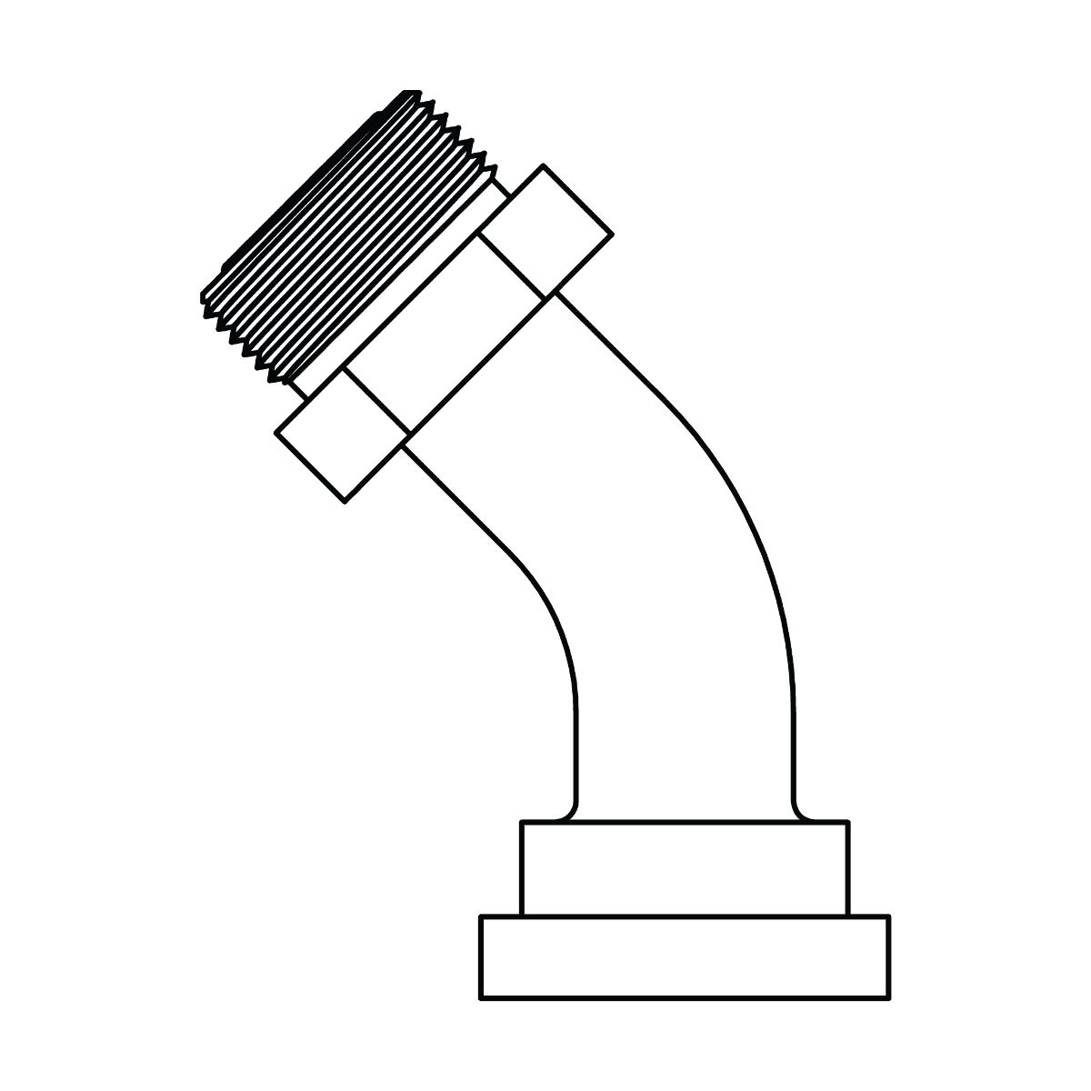 ORFS to No Braze Flange 45&deg; - Code 61