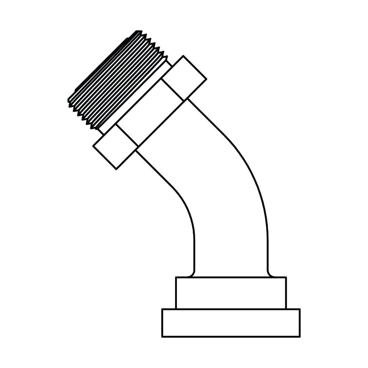 ORFS to No Braze Flange 45&deg; - Code 62