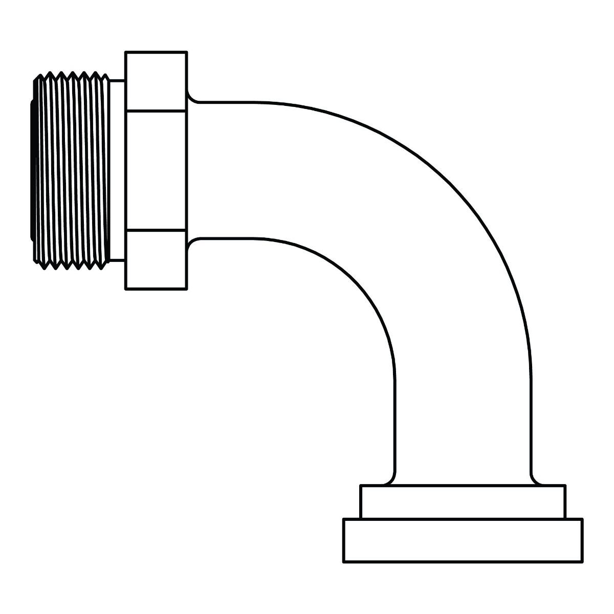 ORFS to No Braze Flange 90&deg; - Code 61