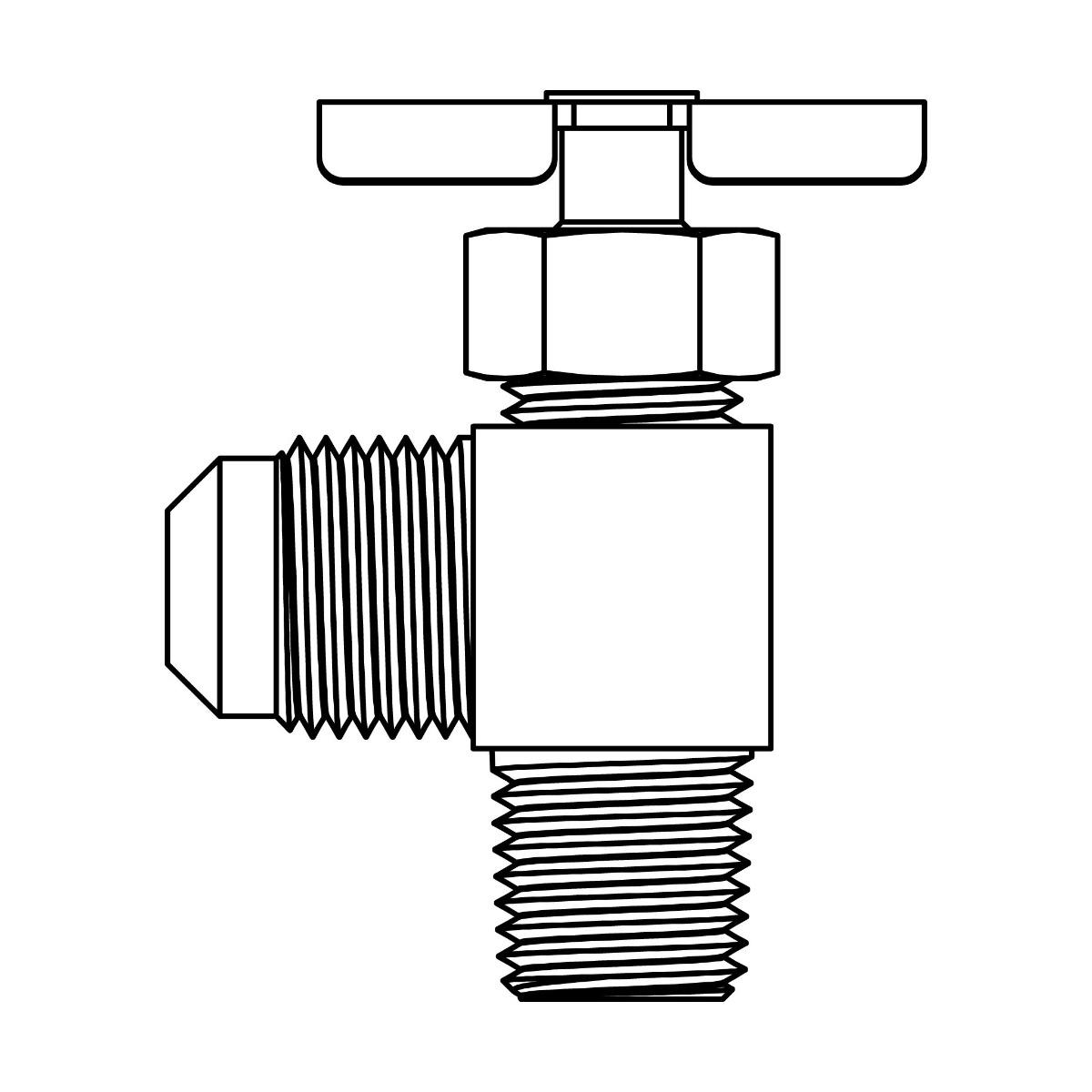 SAE 45&deg; to Pipe Elbow 90&deg;