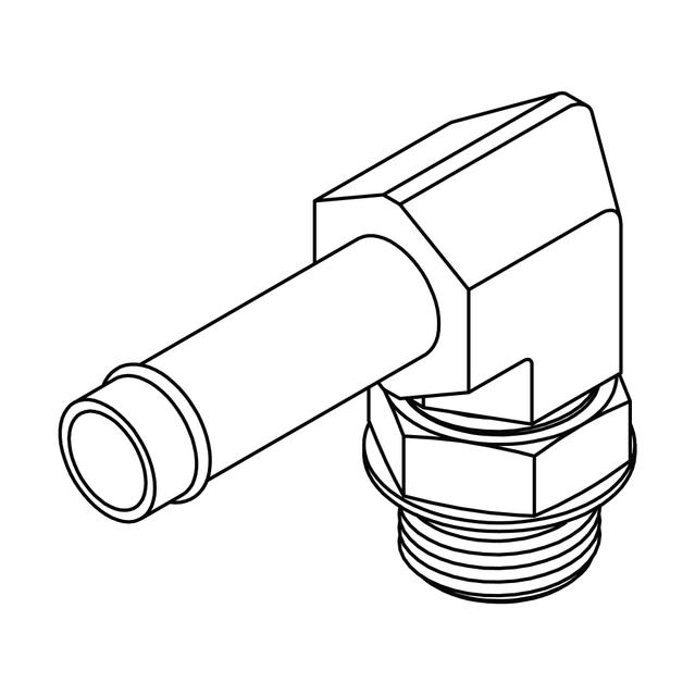Beaded Hose to O-Ring Elbow 90°