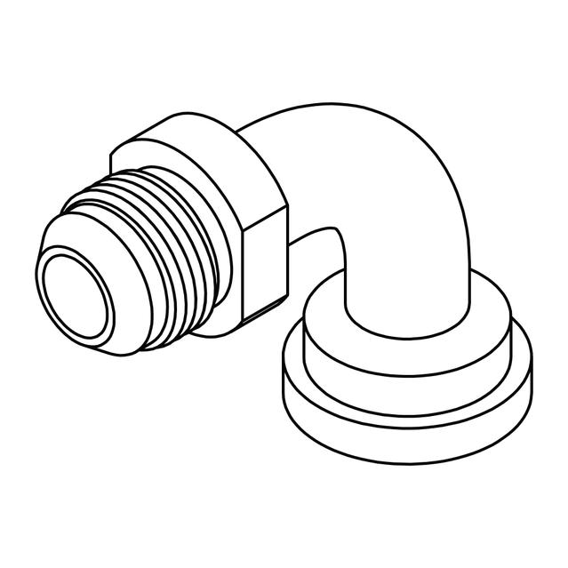 JIC to No Braze CAT Flange Elbow 90º