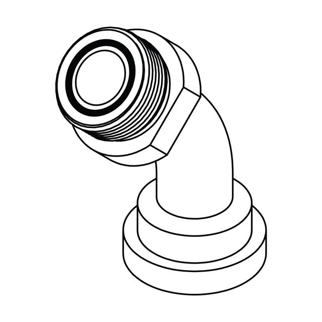ORFS to No Braze Flange 45° - Code 62