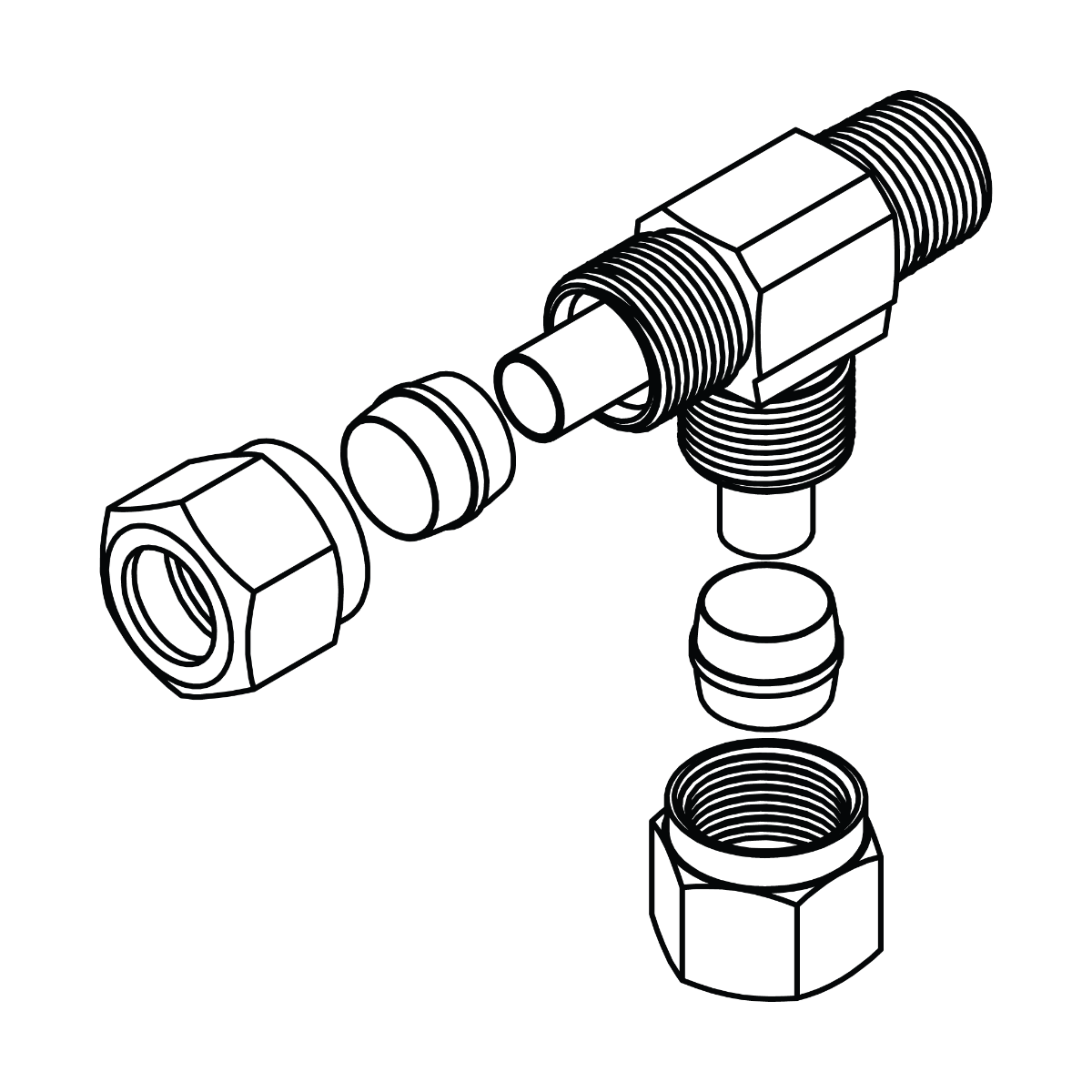 Tube to Pipe Run Tee
