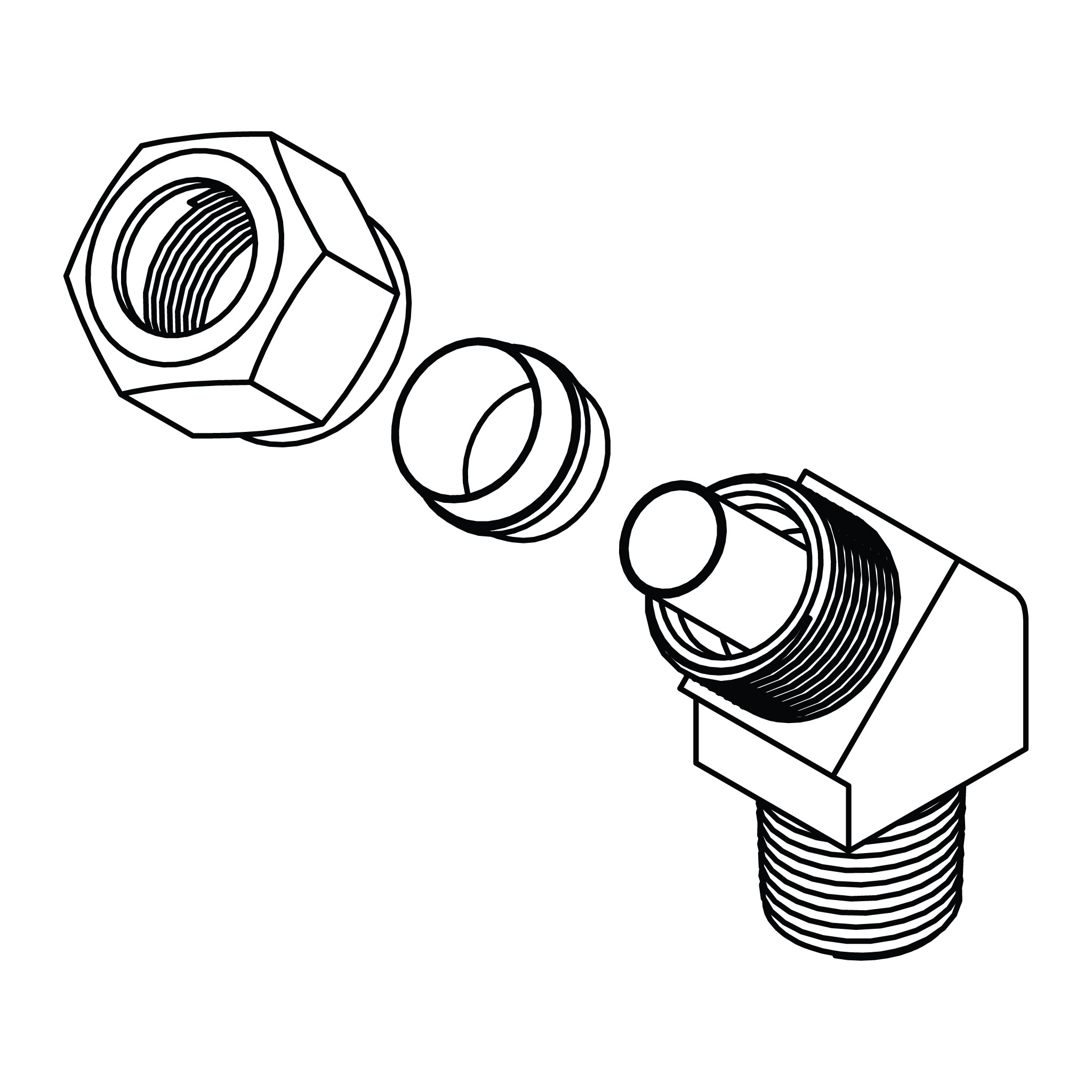 Tube to Pipe Elbow 45°