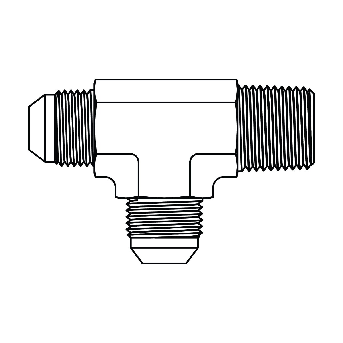 JIC to Pipe Run Tee