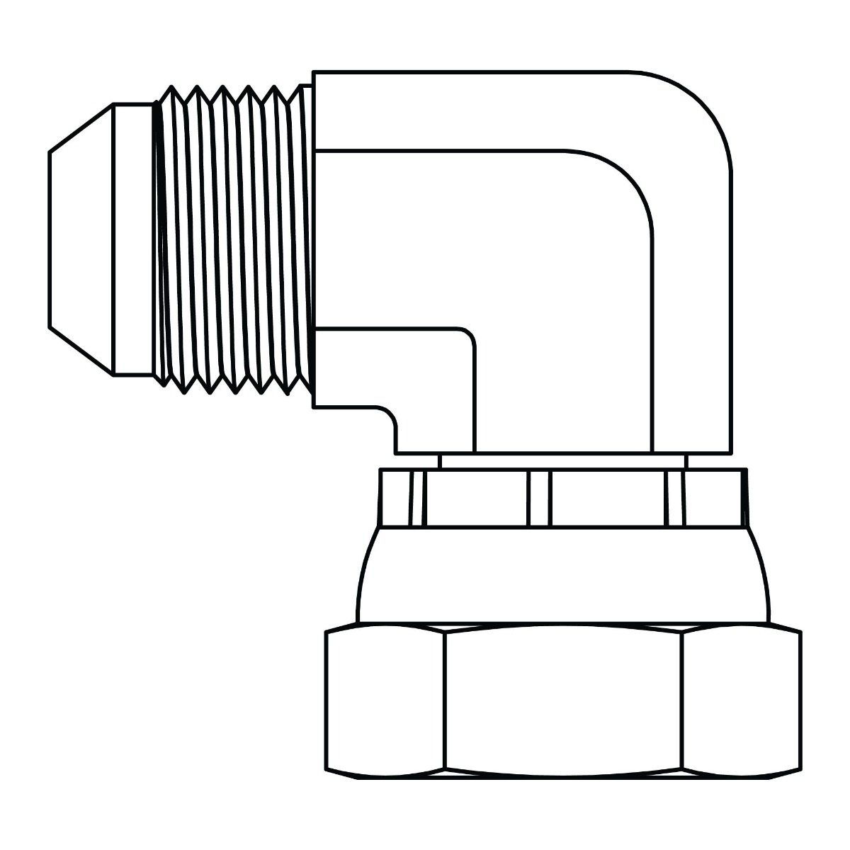 JIC to BSPP Swivel Elbow 90°